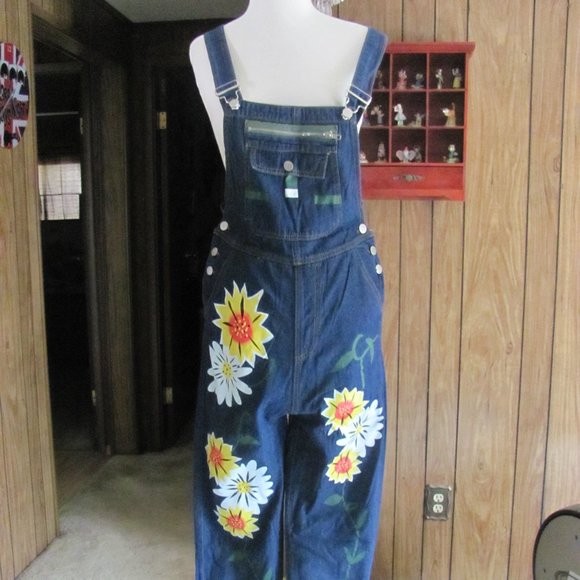 LADIES SUNFLOWER OVER ALLS BRAND NEW COTTON/POLYES - Picture 3 of 14